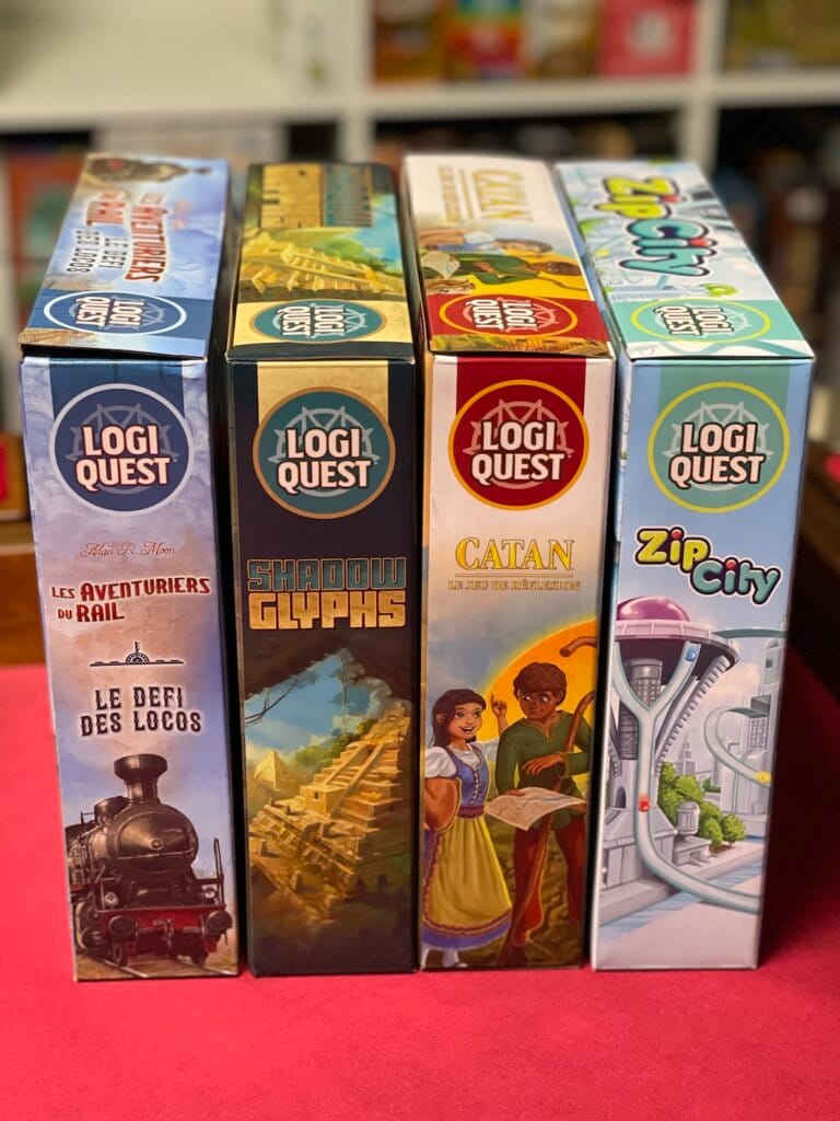 Logiquest – Zip City, Catan, Aventuriers du Rail, Shadow Glyphs