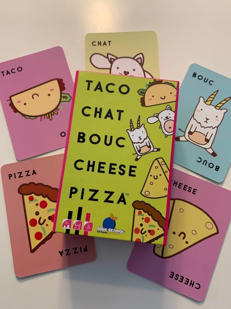 Taco chat bouc cheese pizza, jeux de societe