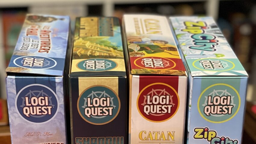 Logiquest – Zip City, Catan, Aventuriers du Rail, Shadow Glyphs